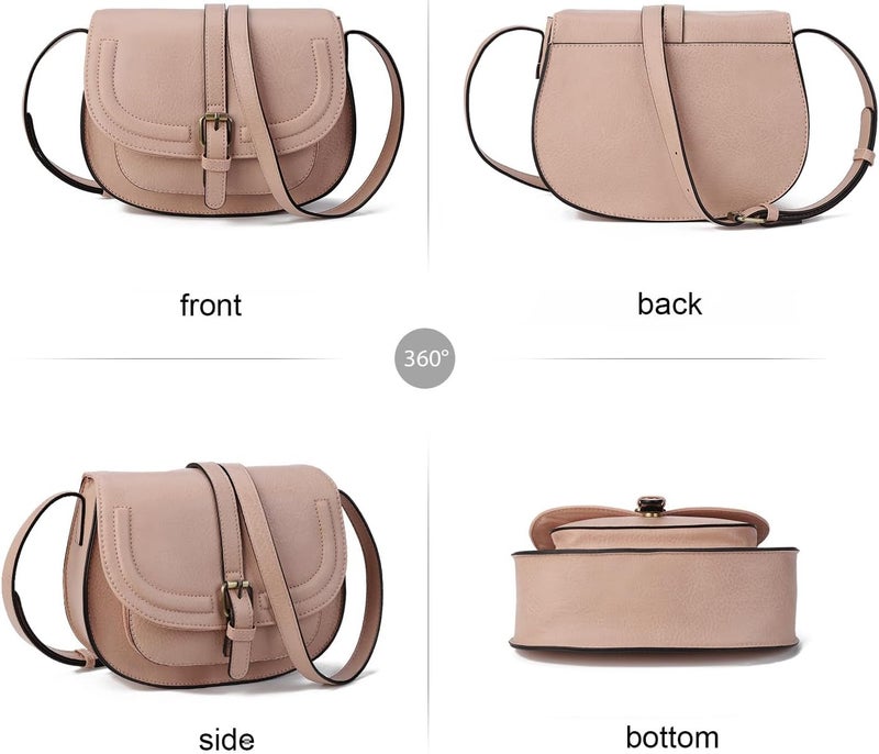 AFKOMST Crossbody Bags for Women,Small Saddle Purse and Boho Cross Body Handbags,Vegan Leather - Image 3